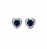 Orecchini zaffiri blu a cuore