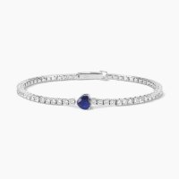 Bracciale tennis con cuore blu