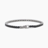 Bracciale tennis nero grande da uomo