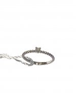 Anello solitario bollicine bianco