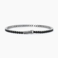 Bracciale tennis nero medio da uomo