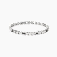 Bracciale con elementi e zirconi neri