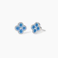 Orecchini con fiore azzurro