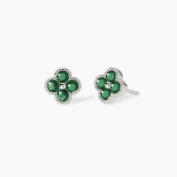Orecchini con fiore verde
