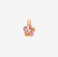 ciondolo fiore oro rosa & zaffiri