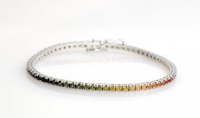 Bracciale tennis rainbow bianco