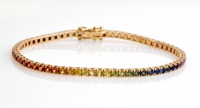 Bracciale tennis rainbow rosa