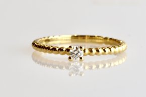 Anello solitario bollicine giallo