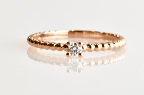 Anello solitario bollicine rosa