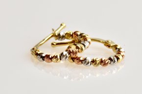 Orecchini cerchio tre colori diamantati