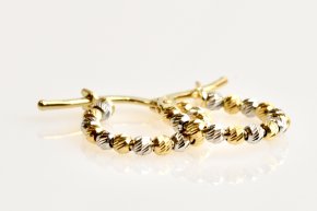 Orecchini cerchio diamantati gialli e bianchi