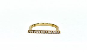 Anello barretta giallo con diamanti