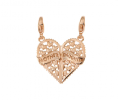 Cuore mamma e figlia rosato